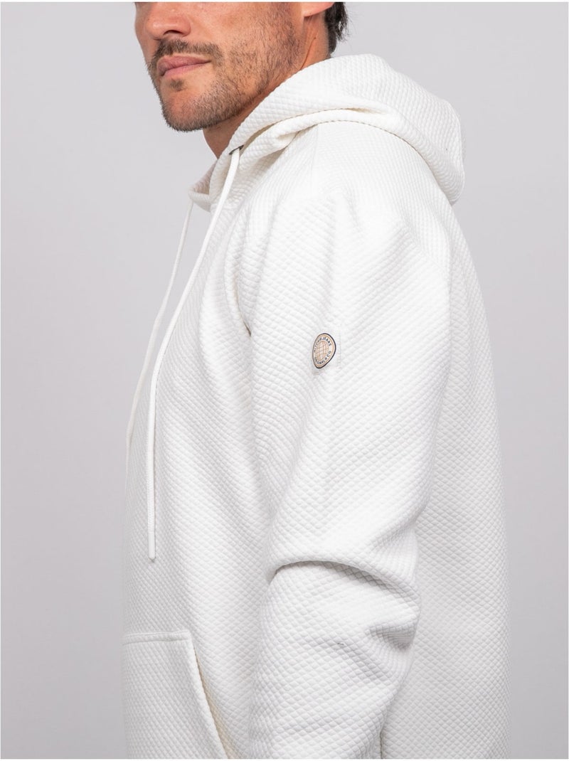 Sweat capuche maille gaufrée uni werone Ecru - Kiabi
