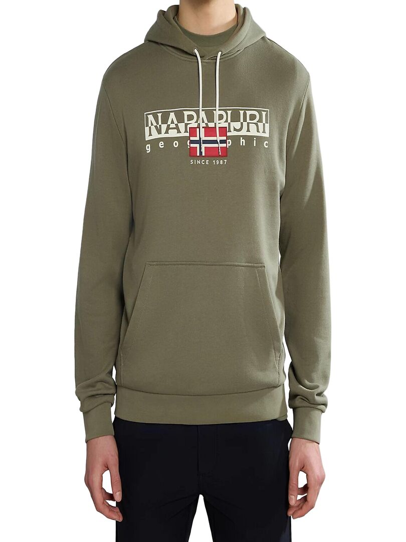 Sweat Capuche Nappapijri Geographic B-Aylmer Vert - Kiabi