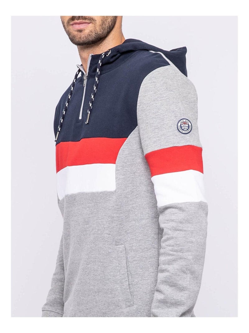 Sweat capuche pur coton WIKO Gris - Kiabi