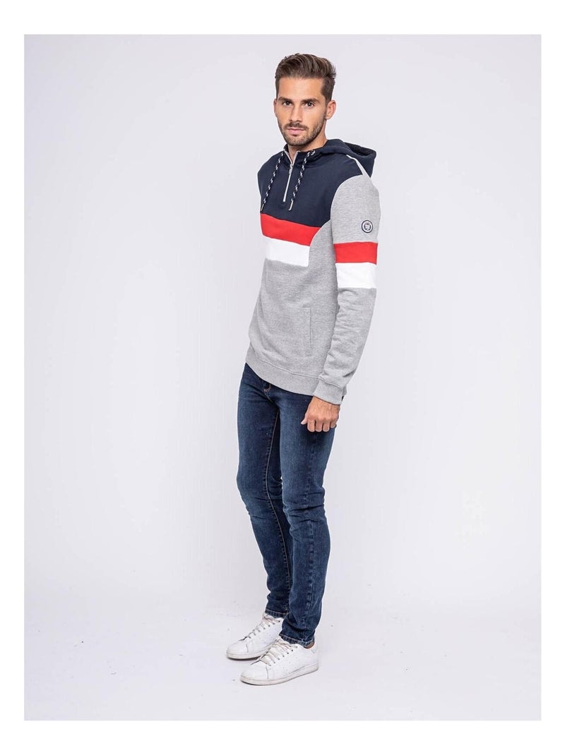 Sweat capuche pur coton WIKO Gris - Kiabi