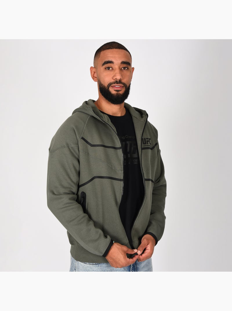 Sweat capuche UFC kaki homme sport fitness lifestyle Kaki - Kiabi