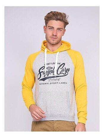 SWEAT CAPUCHE HOMME SUPERIOR JAUNE