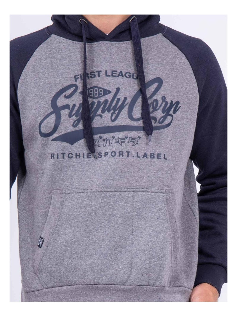 Sweat capuche WANDERLUST Bleu marine - Kiabi
