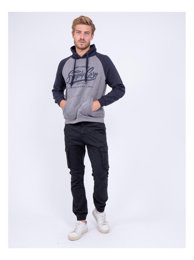 Sweat capuche WANDERLUST Bleu marine - Kiabi