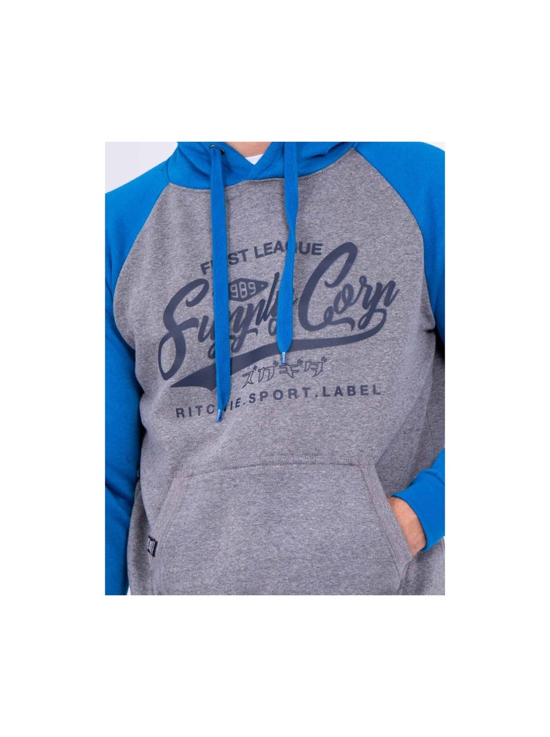 Sweat capuche WANDERLUST Bleu roi - Kiabi