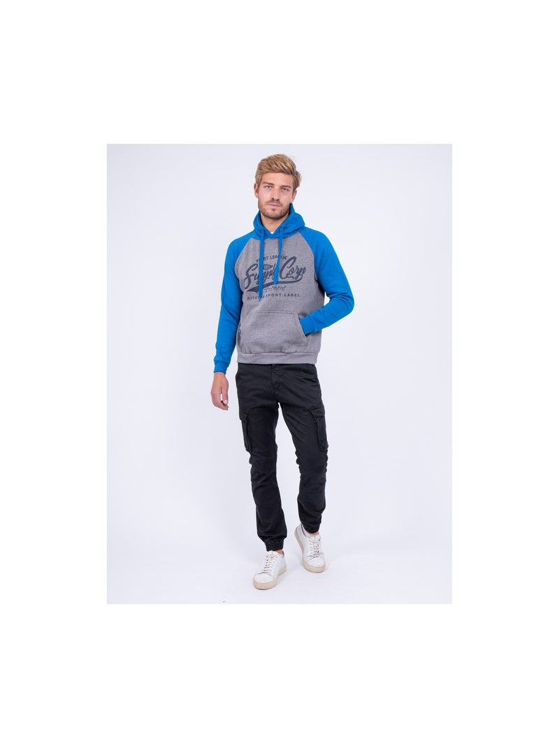 Sweat capuche WANDERLUST Bleu roi - Kiabi