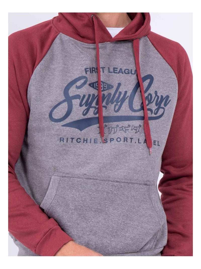 Sweat capuche WANDERLUST Bordeaux - Kiabi