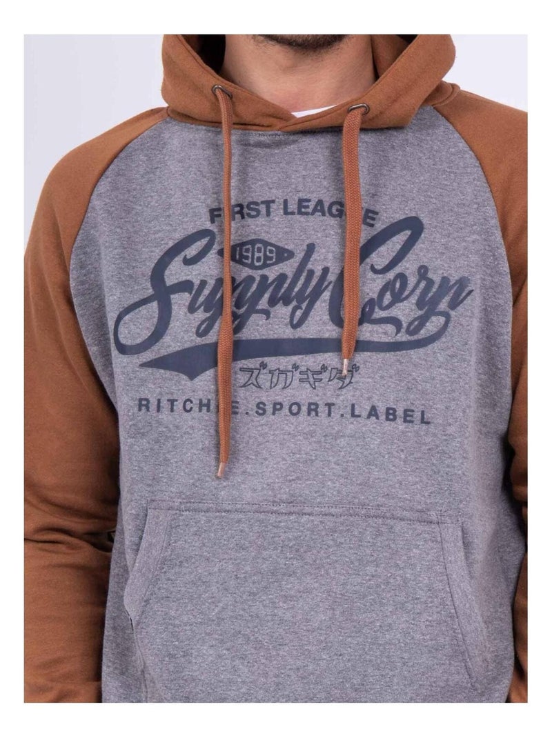 Sweat capuche WANDERLUST Marron - Kiabi