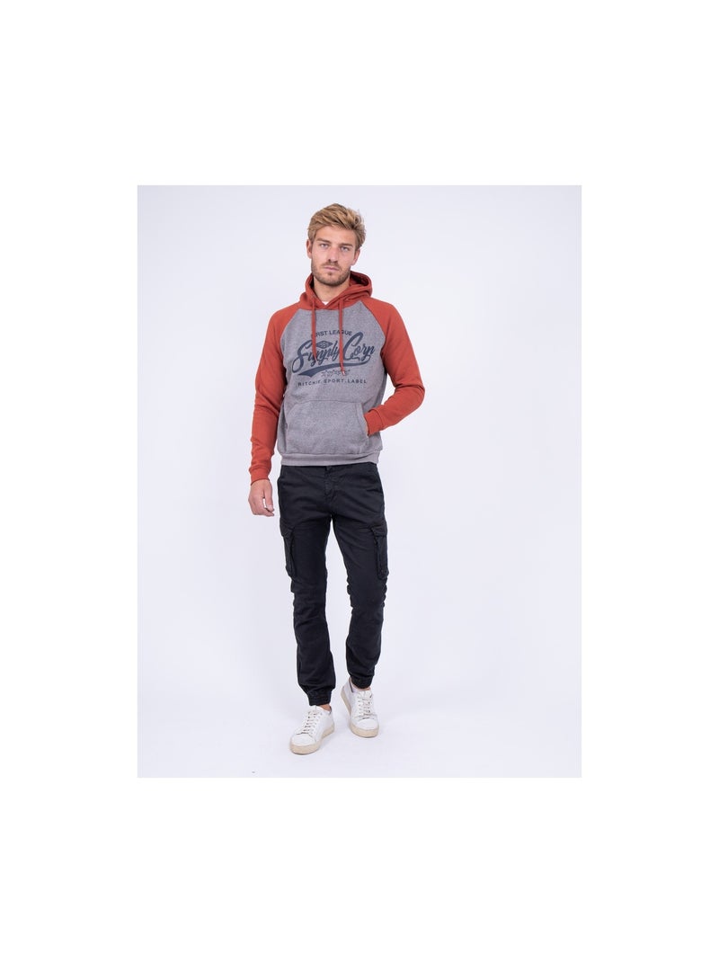Sweat capuche WANDERLUST Rouge brique - Kiabi
