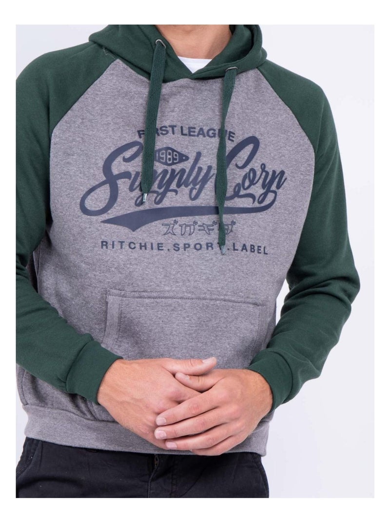 Sweat capuche WANDERLUST Vert - Kiabi