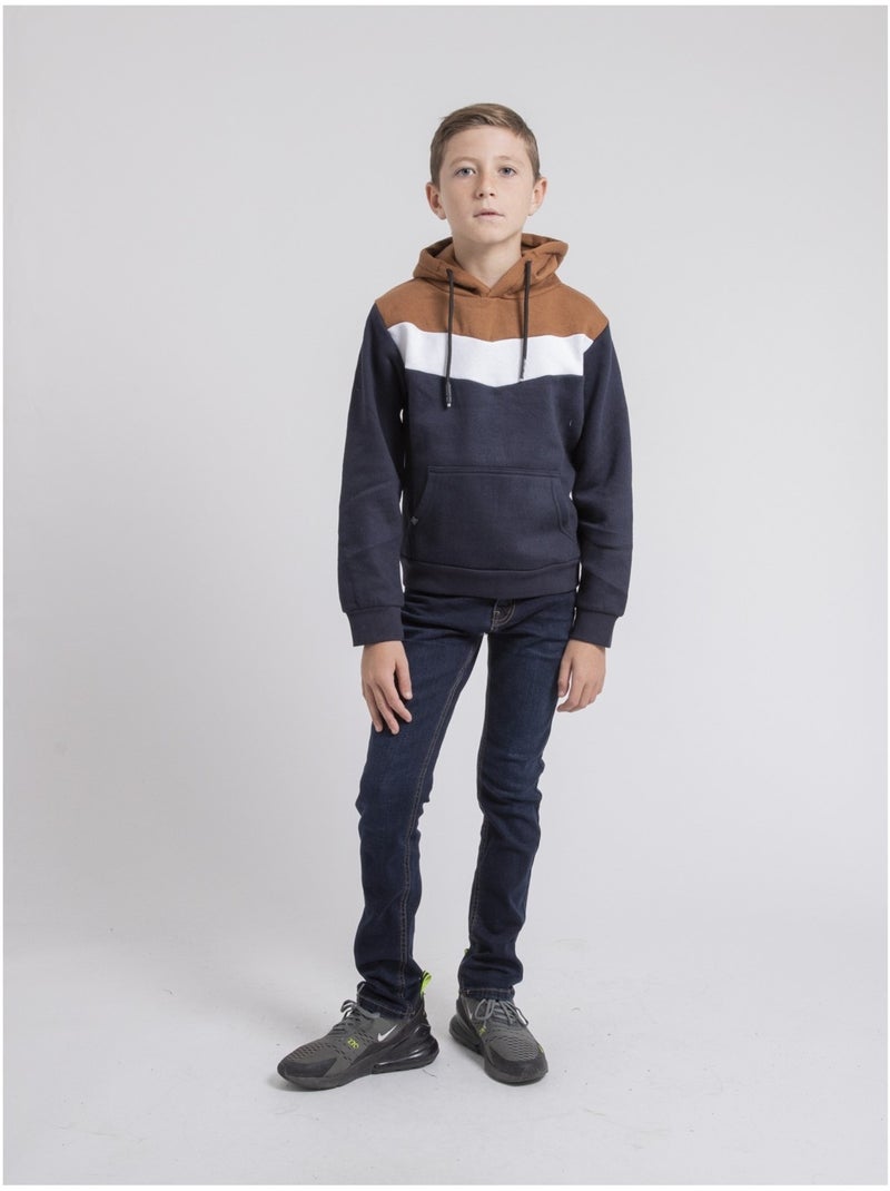 Sweat capuche WARCY garçon Bleu marine - Kiabi