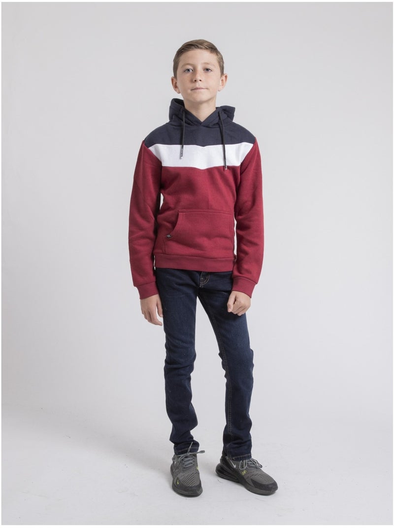 Sweat capuche WARCY-J Bordeaux - Kiabi