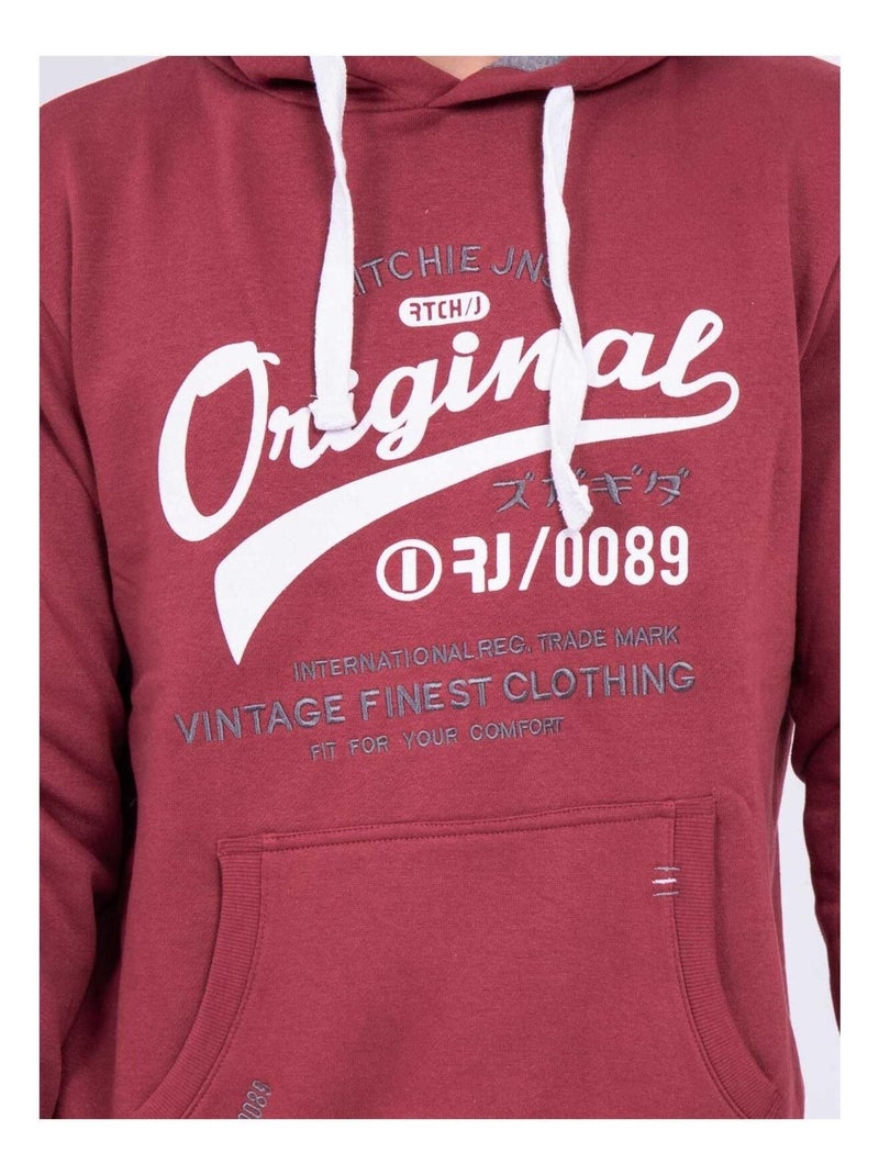 Sweat capuche WARLUZ Bordeaux - Kiabi