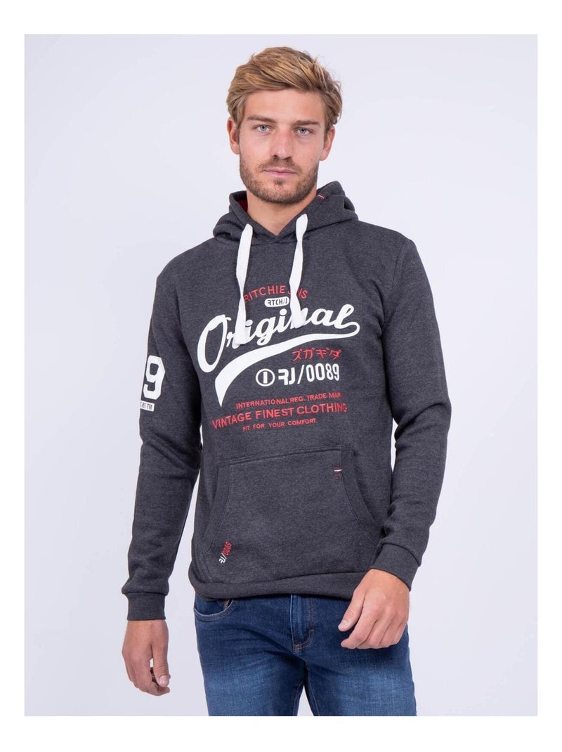 Sweat capuche WARLUZ gris anthracite - Kiabi