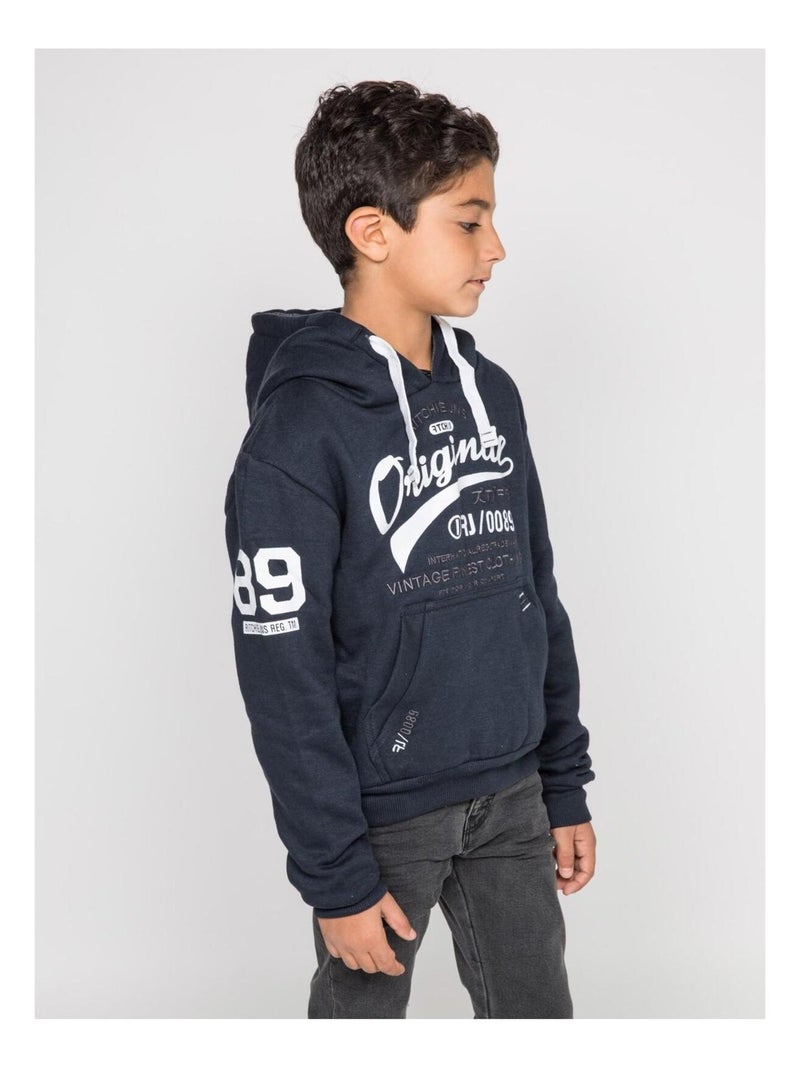 Sweat capuche WARLUZ-J Bleu marine - Kiabi