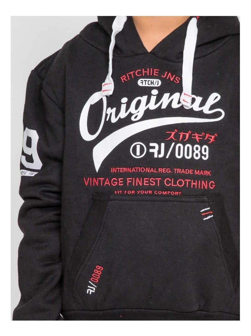 Sweat capuche WARLUZ-J Noir - Kiabi