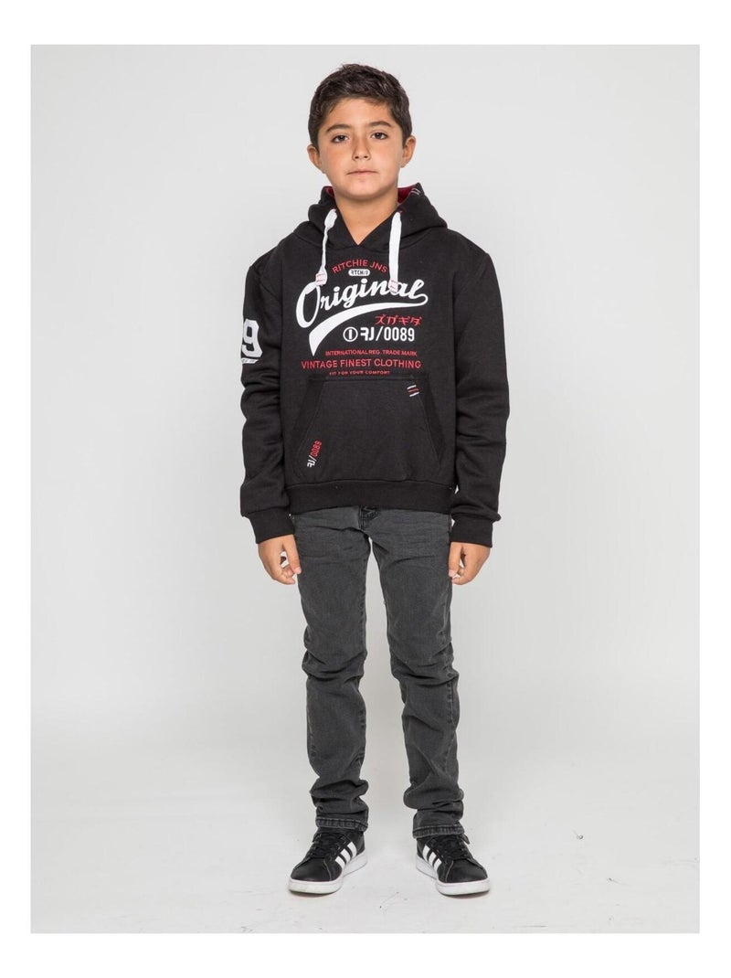 Sweat capuche WARLUZ-J Noir - Kiabi