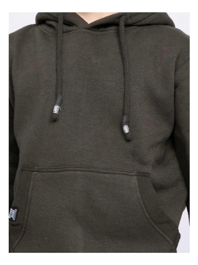 Sweat capuche WIDEM garçon Kaki - Kiabi