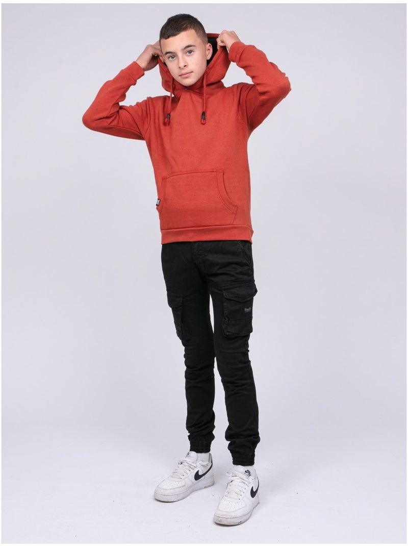 Sweat capuche WIDEM garçon Rouge brique - Kiabi