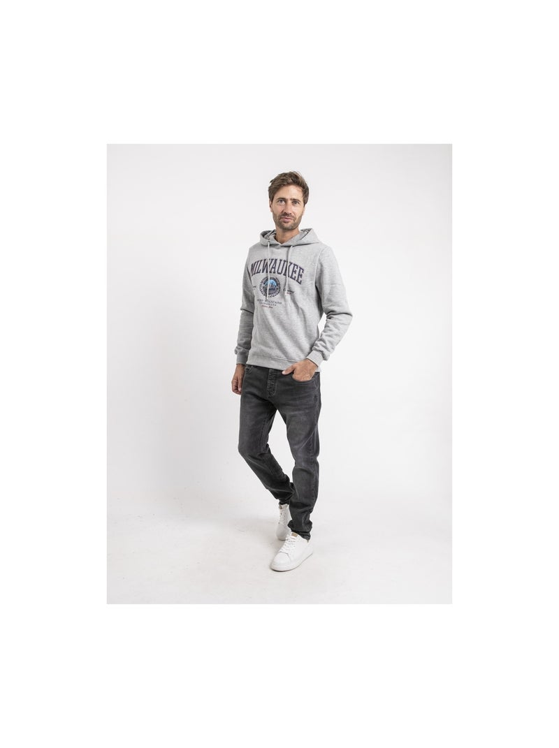 Sweat capuche WOULAO Gris chiné - Kiabi