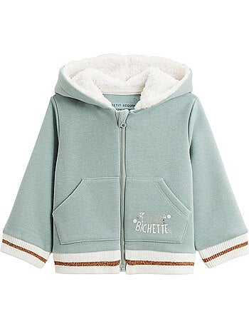 Sweat ? capuche zipp? b?b? en molleton Alma