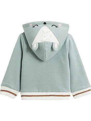 Sweat ? capuche zipp? b?b? en molleton Alma