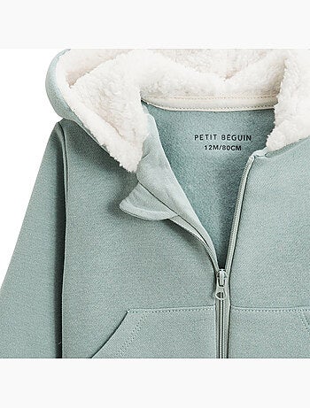 Sweat ? capuche zipp? b?b? en molleton Alma