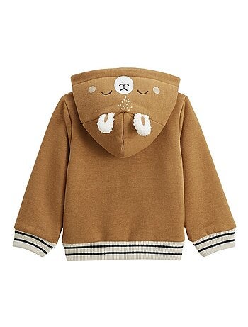 Sweat ? capuche zipp? enfant en molleton Lamascotte