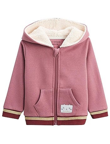 Sweat ? capuche zipp? enfant en molleton Matcha