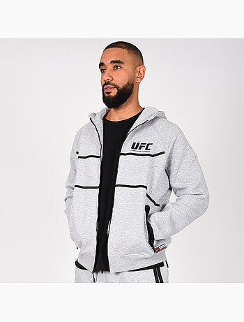 Sweat capuche zippé UFC gris homme hoodie sport décontracté