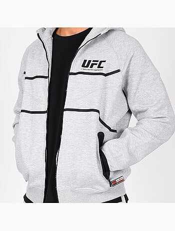 Sweat capuche zippé UFC gris homme hoodie sport décontracté