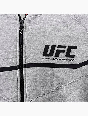 Sweat capuche zippé UFC gris homme hoodie sport décontracté