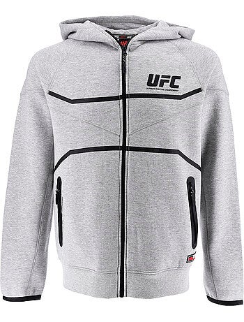 Sweat capuche zippé UFC gris homme hoodie sport décontracté