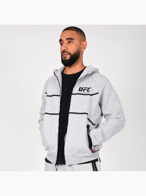 Sweat capuche zippé UFC gris homme hoodie sport décontracté - Kiabi
