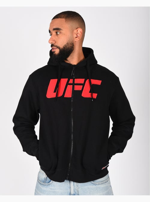 Sweat capuche zippé UFC homme noir hoodie sport lifestyle - Kiabi