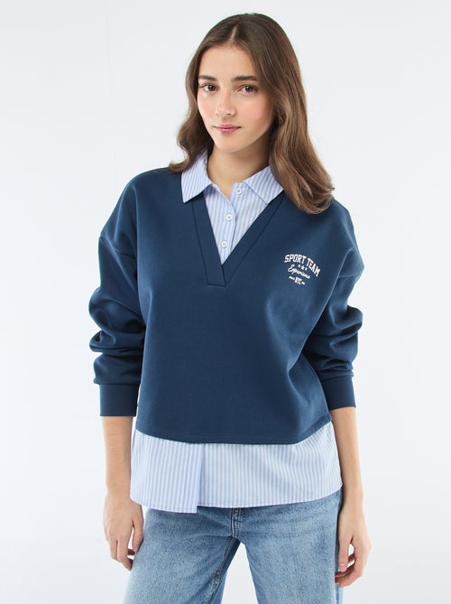 Sweat chemise 2-en-1 - Kiabi Sweat chemise 2-en-1 - Kiabi