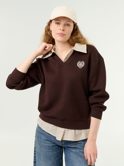 Sweat chemise 2 en 1 - Kiabi Sweat chemise 2 en 1 - Kiabi