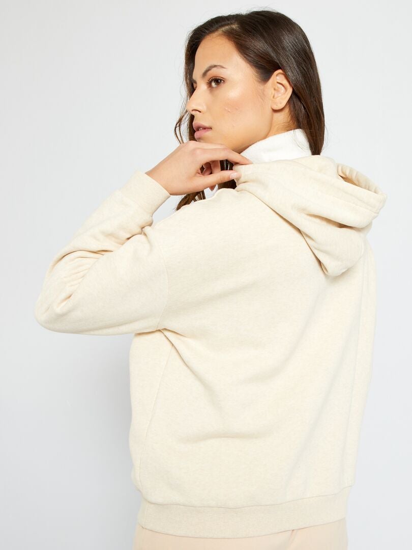 Sweat chiné à capuche Beige clair - Kiabi