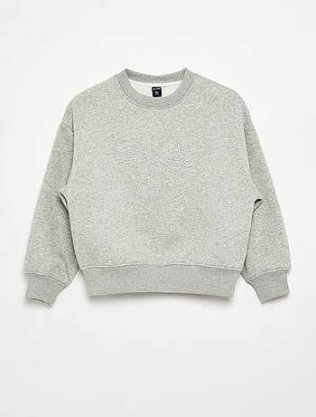 Sweat chiné avec motifs perlés