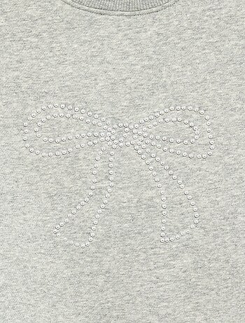Sweat chiné avec motifs perlés