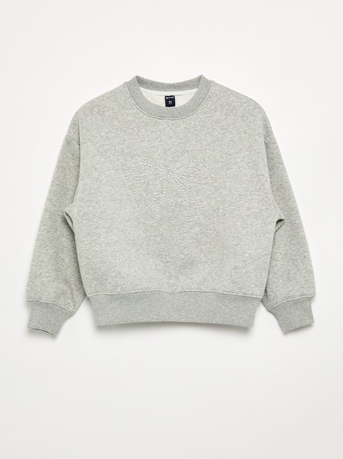 Sweat chiné avec motifs perlés - Kiabi Sweat chiné avec motifs perlés - Kiabi