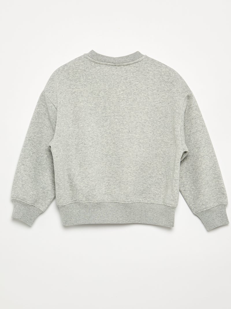 Sweat chiné avec motifs perlés Gris - Kiabi