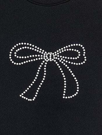 Sweat chiné avec motifs perlés