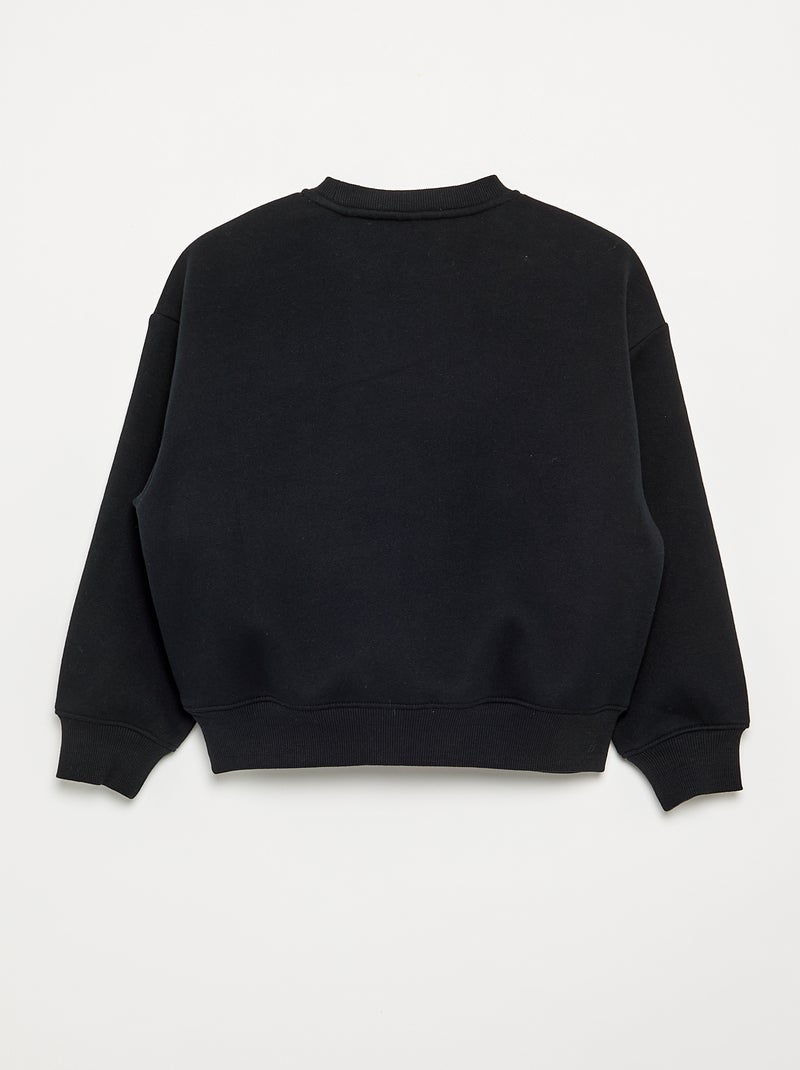 Sweat chiné avec motifs perlés Noir - Kiabi