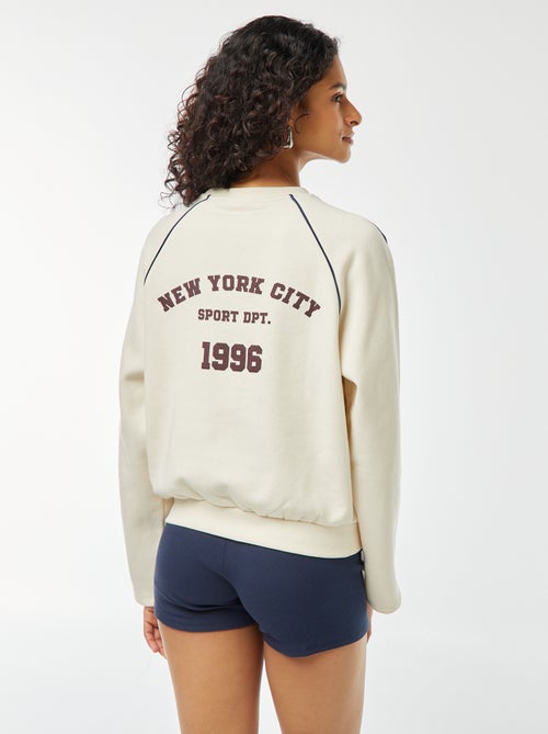 Sweat chiné esprit sportswear - Kiabi