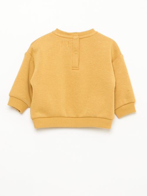 Sweat chiné intérieur velours doux - Kiabi