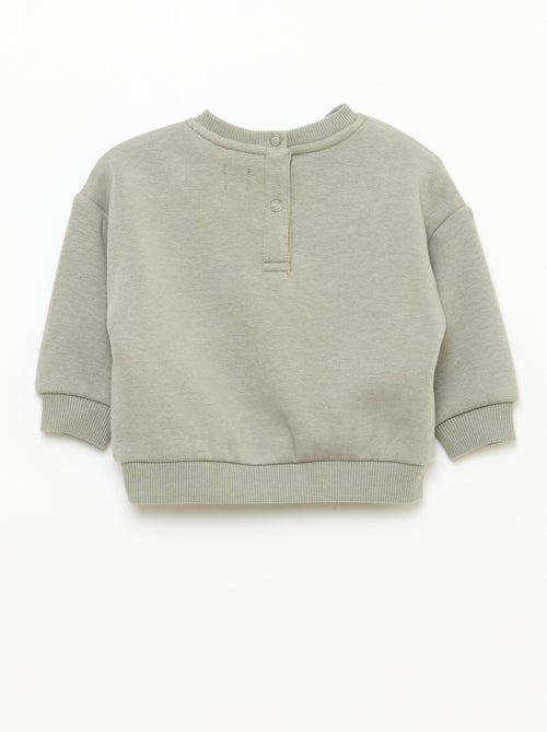 Sweat chiné intérieur velours doux - Kiabi