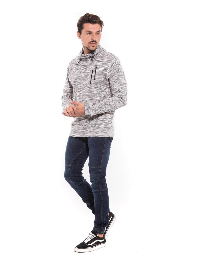 Sweat col boule en coton WIRVINE Gris - Kiabi