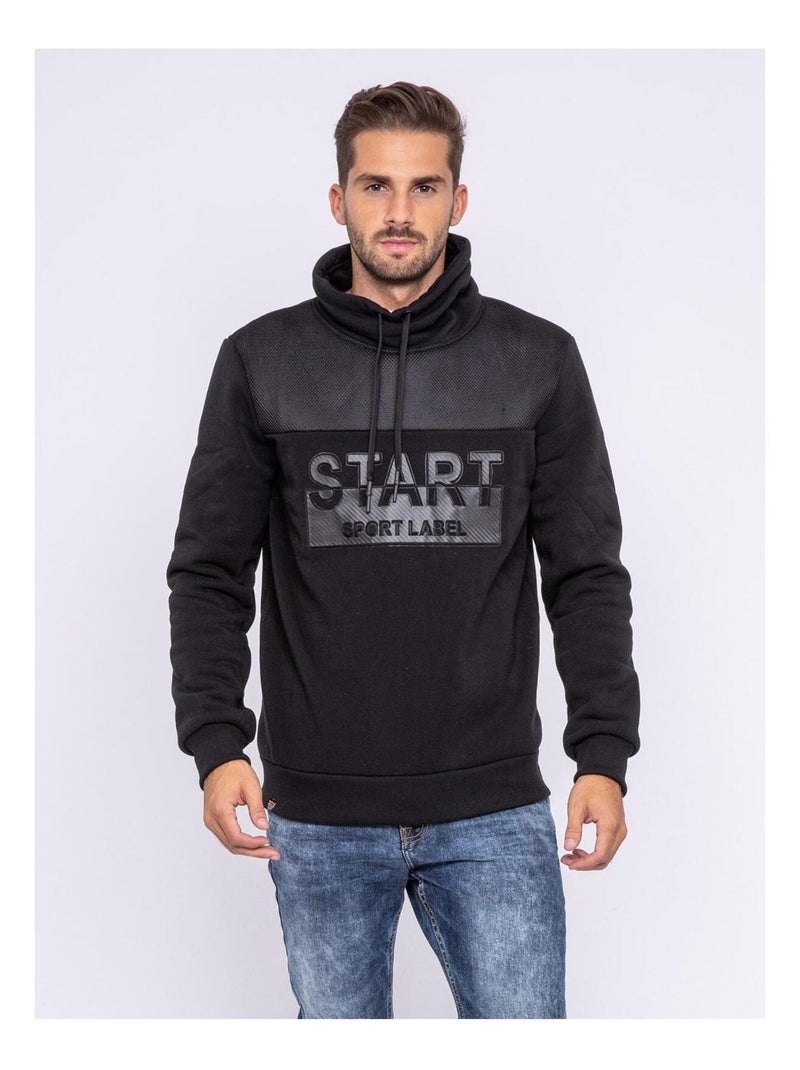 Sweat col boule WOOPY Noir - Kiabi