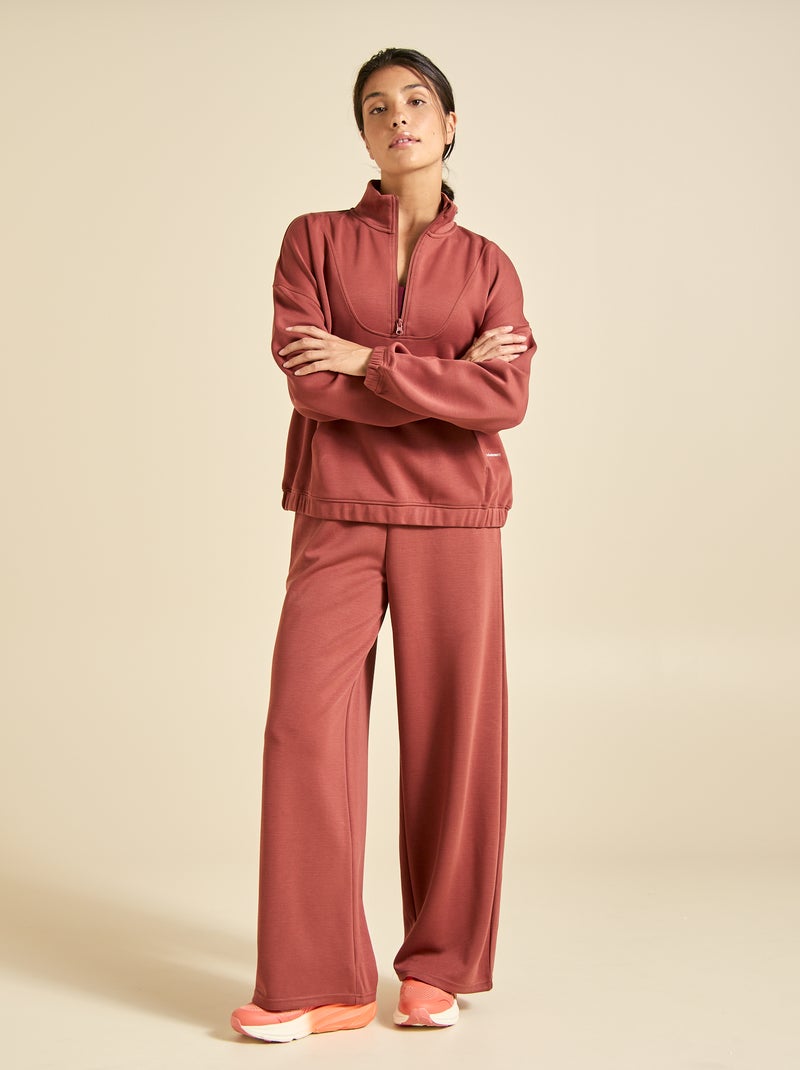 Sweat col camionneur - ekstract Marron - Kiabi